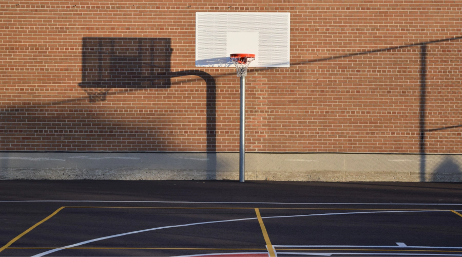basketball hoop on court